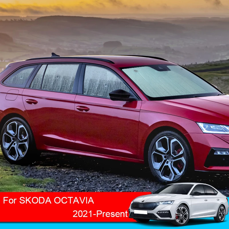 Auto Sonnenschutz UV Schutz Abdeckung Für Skoda Octavia 2021-2025 Seite  Fenster Vorhang Sonnenblende Windschutzscheibe Matte Auto Zubehör -  AliExpress