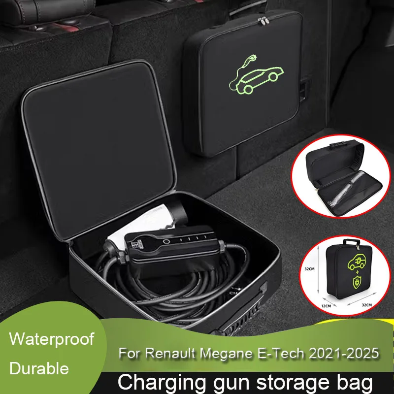 Ev Car Portable Charging Cable Storage Borsa Per Il Trasporto Scatola Di Immagazzinaggio Del Bagagliaio Ignifuga Impermeabile Per Renault Megane E-Tec