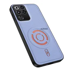 Enhanced Magnetic Solid Color PU Leather Protective Phone Case for ZTE nubia Red Magic 8 Pro (Light Purple)