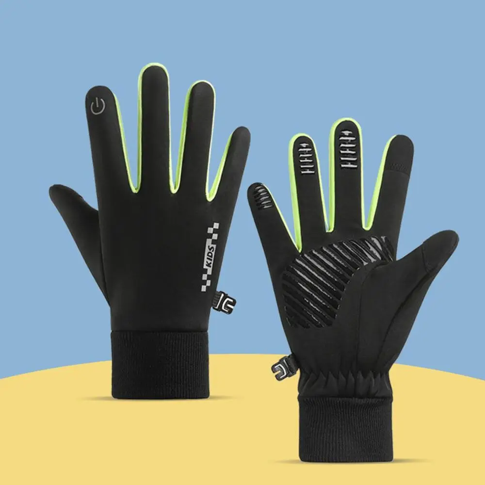 Non-slip Winter Children Bicycle Riding Gloves Full-finger Non-Slip Kids Warm Gloves Touch Screen Cold Wingproof