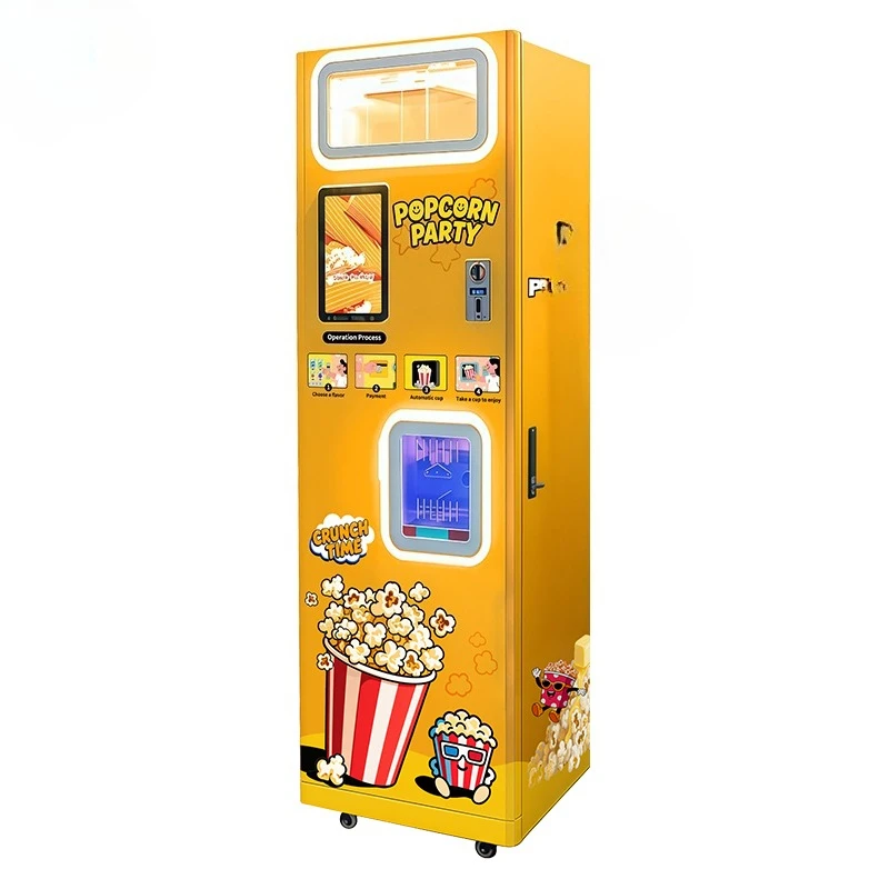Hot air full popcorn coin-operated automatic machine seasoning popcorn ...
