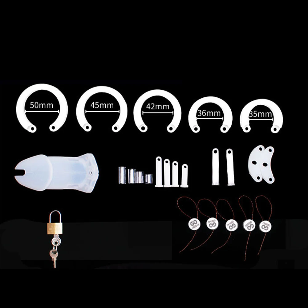 Silicone Chastity Cage Male Cock Lock With 5 Sizes Penis Ring Chastity Belt Sextoys For Men Stretcher BDSM Gay Sex Shop penis chastity cage chastity lock sex toy