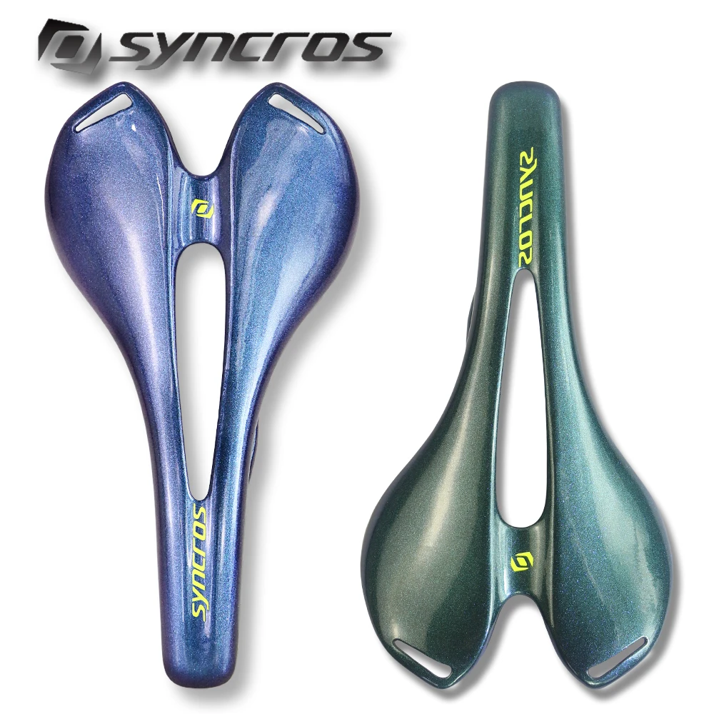 

Syncros Chameleon Saddle Full Carbon Fiber Blue/Green Gloss Road/MTB Bike Saddle Seat Rail Height 7X9mm Bicycle Parts