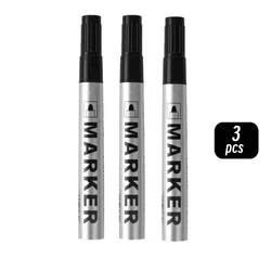 Waterproof Quick - Drying Permanent Black Marker Pen (3 black)