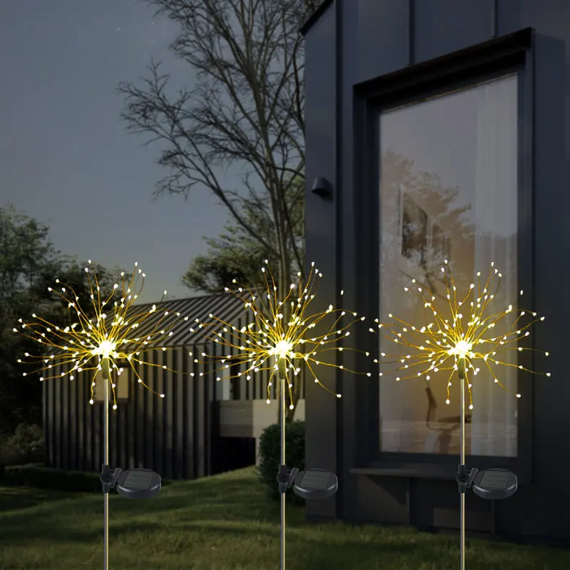 

Solar Outdoor Light 90/120/150LED Waterproof Solar Fireworks Lights Garden Lights Christmas Wedding Decoration Holiday Lighting