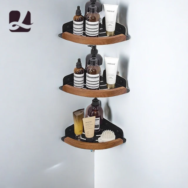 ชั้นวางของติดชั้นวางของในห้องน้ำชั้นวางจัดระเบียบห้องน้ำบนผนังชั้นวางของในห้องน้ำของใช้ในครัวเรือนแบบไม่ต้องเจาะ 1