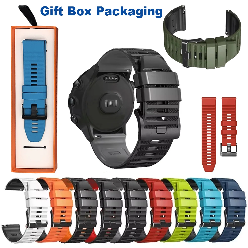Silicone Watch Band Strap, 24mm - Durable Replacement Wristband