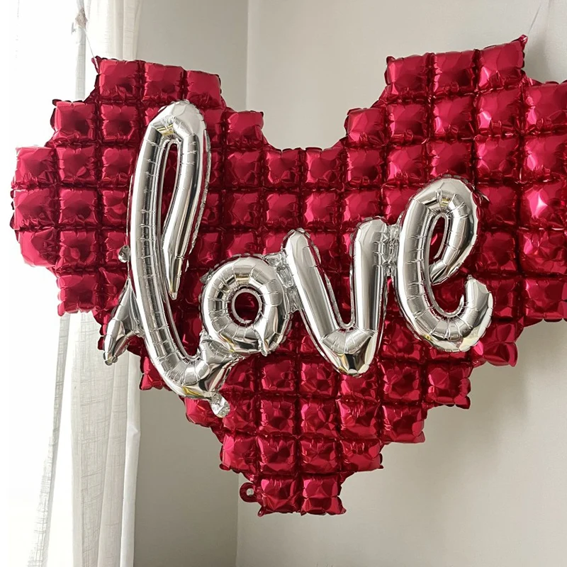 Št'astný valentines den dopis balón srdce tvarované pozadí zeď fleret milovat balónků pro svatební večírek domácí dekorace zásoby