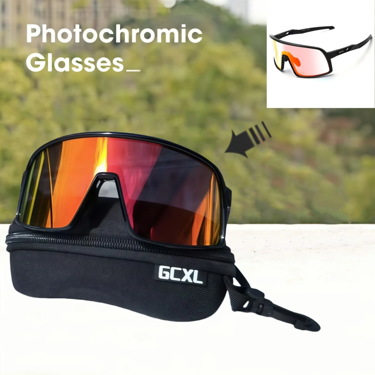 Cycling Sunglasses GCXL Photochromic UV400 for Outdoor Sports Men Women Running Driving