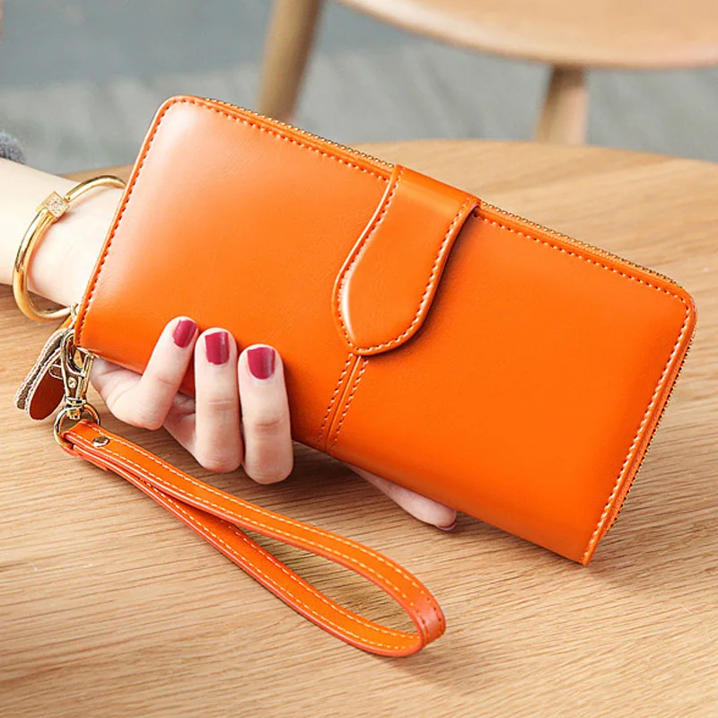 Wallets for Women Genuine Leather Zipper Long Phone Bag RFID Card Holder Coin Purses Clutch women wallet coin purse wallet zipper wallets women purse women coin purse