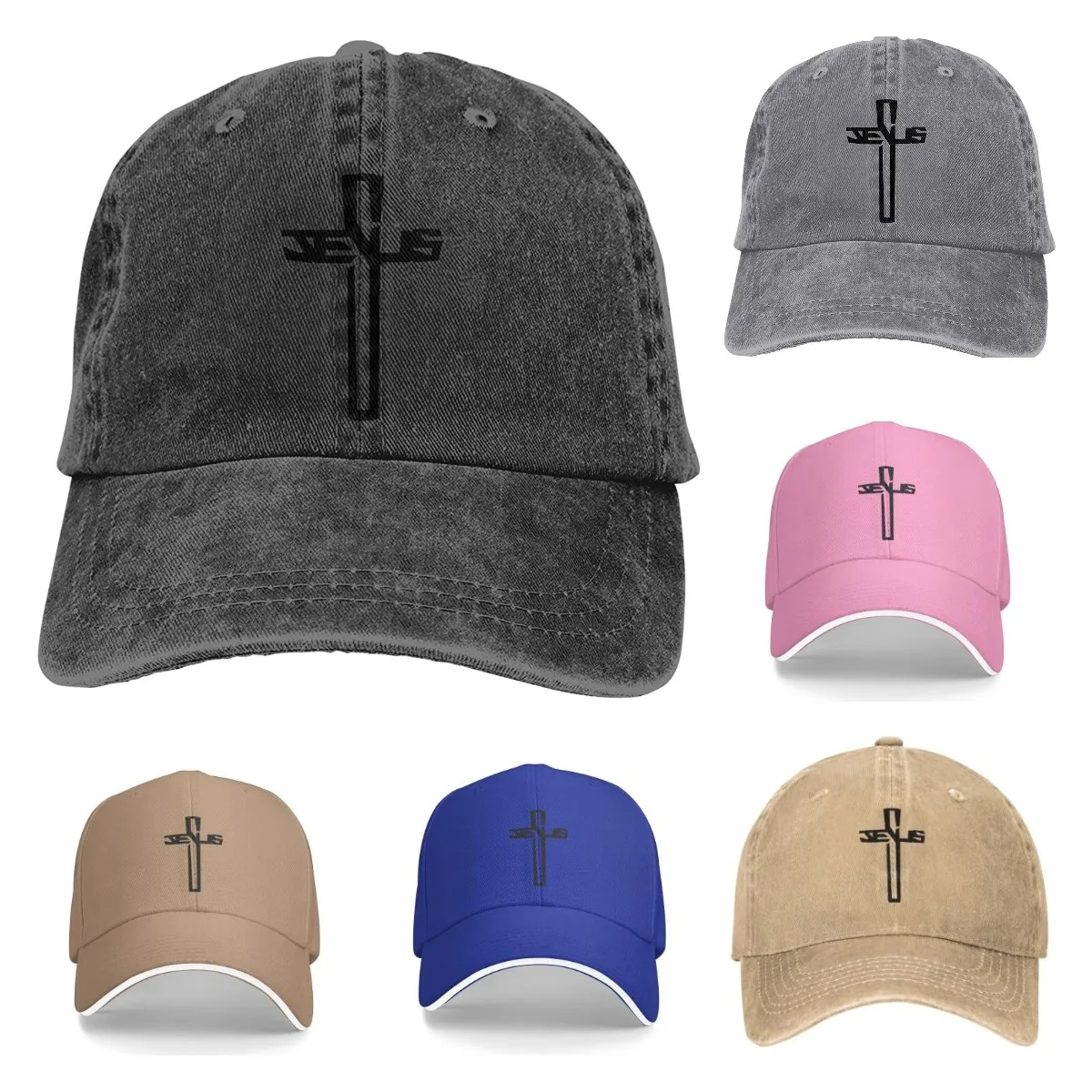 

Casual Men Women Christian Jesus Cross Flat Ajustable Snapback Cap