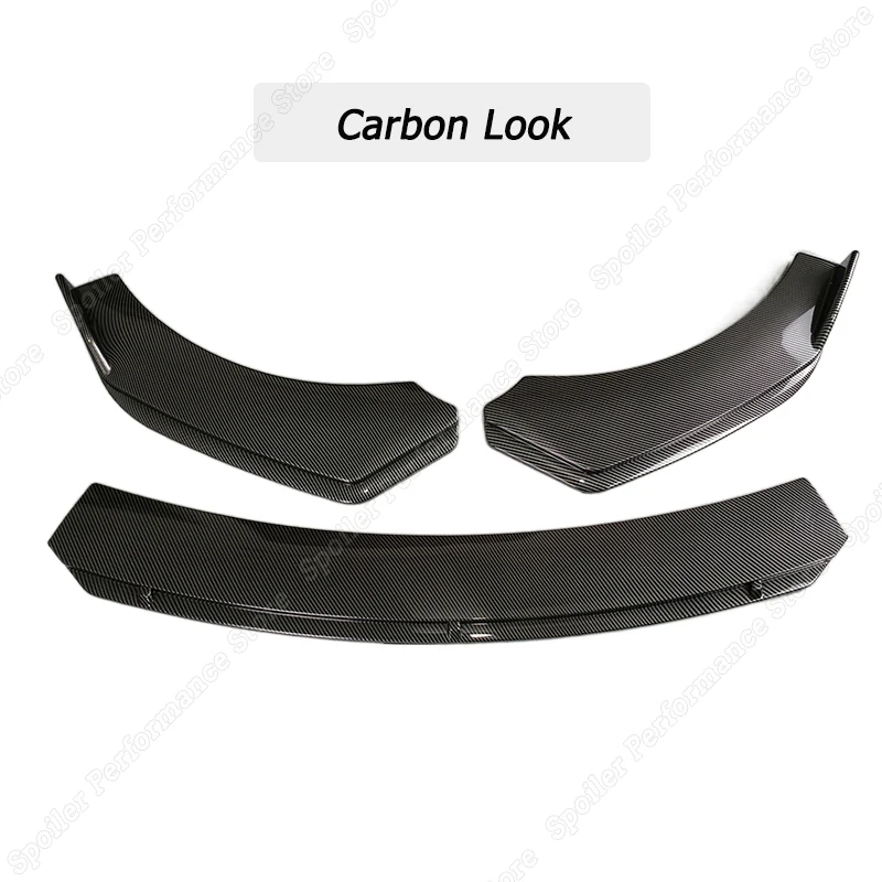 3Pcs Car Front Bumper Lip Spoiler Body kit Splitter Diffuser Cover Trim Original Black/Carbon Look For Hyundai Elantra 2021-2022