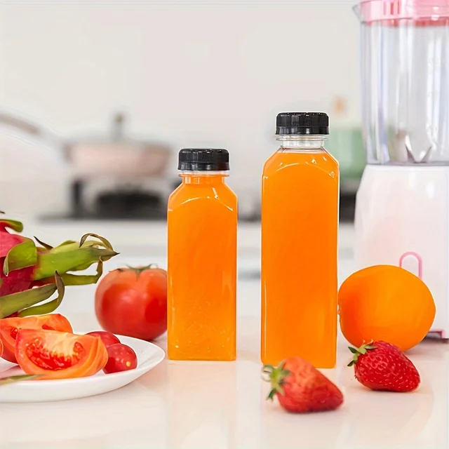 10pcsPlastic Juice Bottles Long-Lasting, Spill-Proof, Milk, and More - Easy Cleaning and Refilling Clear Water Bottle Portable ﻿ 3