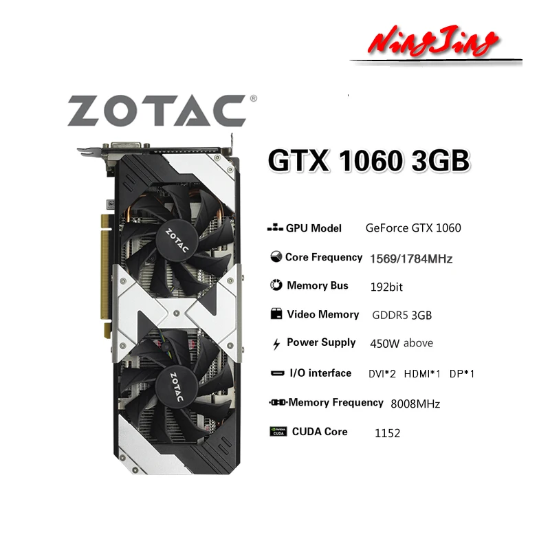 graphics card for pc ZOTAC Raphic Card GTX 960 1050ti 1060 1070 3G 5G 6G 8GB Video Cards GPU AMD Intel Desktop CPU Motherboard display card for pc