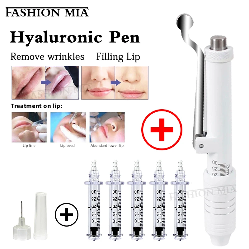 0.3ml White Meso Hyaluron pen Massage Atomizer Lip Filler Hyaluronic acid Pen for Anti-wrinkle Skin Rejuvenation Lips Lifting