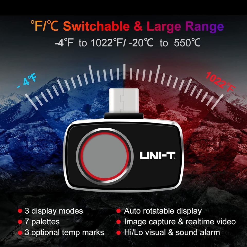 UNI-T UTi260M Mobile Phone Thermal Imager PCB Electronic Module Temperature Tool Infrared Thermal Camera for Android Type-C