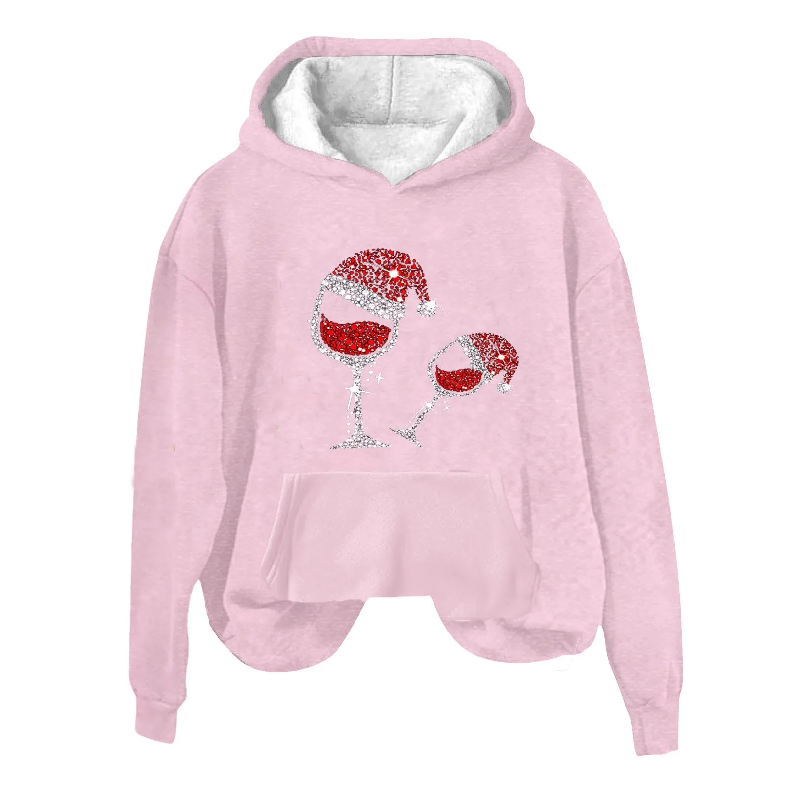 

Korean Autumn Clothes Unique Hooded Women Pullover Set New Long Sleeves Christmas Print Women Sweatshirts High Quality Pull