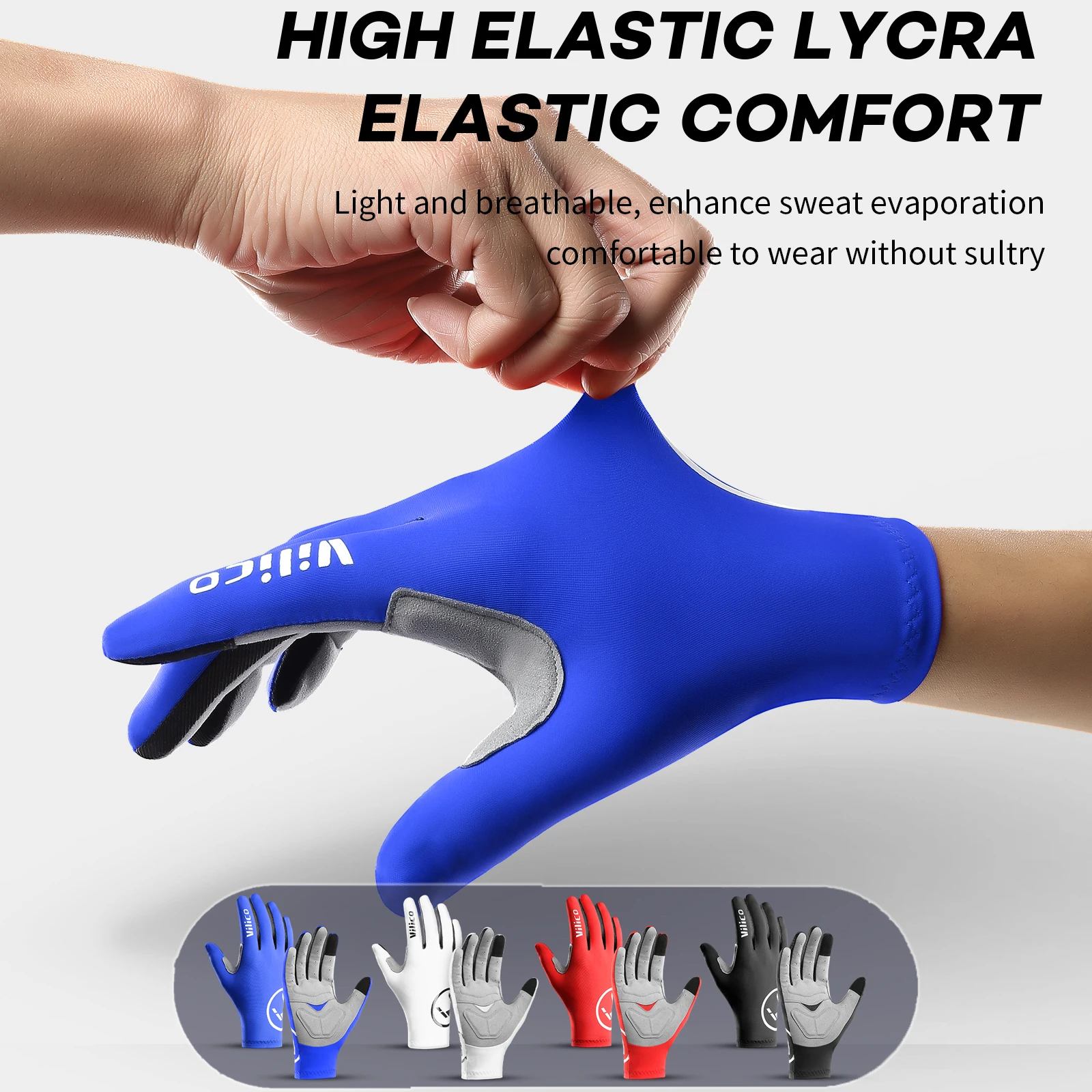 Sunscreen Gloves For Men And Women In Summer,Thin,Breathable,Uv Resistant,Driving And Cycling Gloves,Red,Blue,Black And White