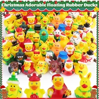 50/100 Pcs Christmas Rubber Ducks  Mini Christmas Ducks Toys Xmas Party Decorations Duck Pool Toys for Party 1