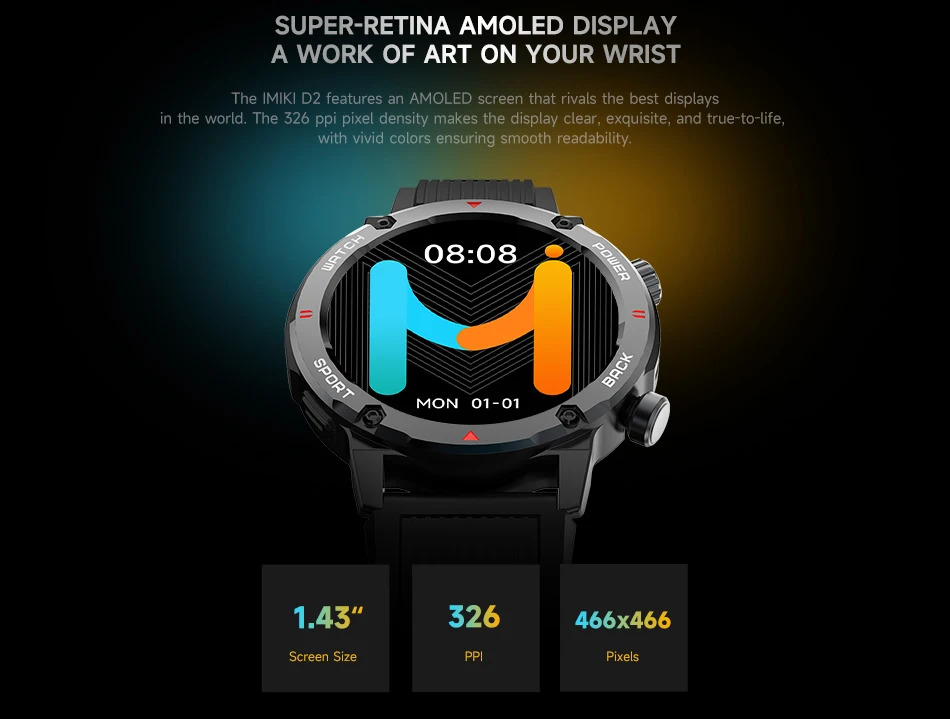 IMIKI D2 Smartwatch Features Overview