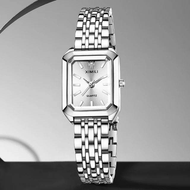 1PSC montre tendance pour femme mode cadran rectangulaire simple montre à quartz adapté aux vêtements quotidiens correspondant cadeau de vacances parfait 1