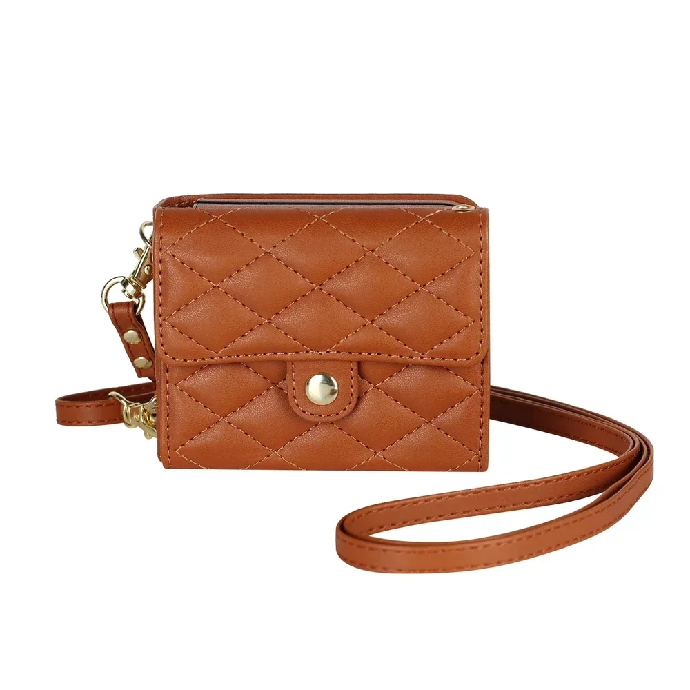 Luxurious Crossbody Leather Wallet Case with Lanyard and Card Holder