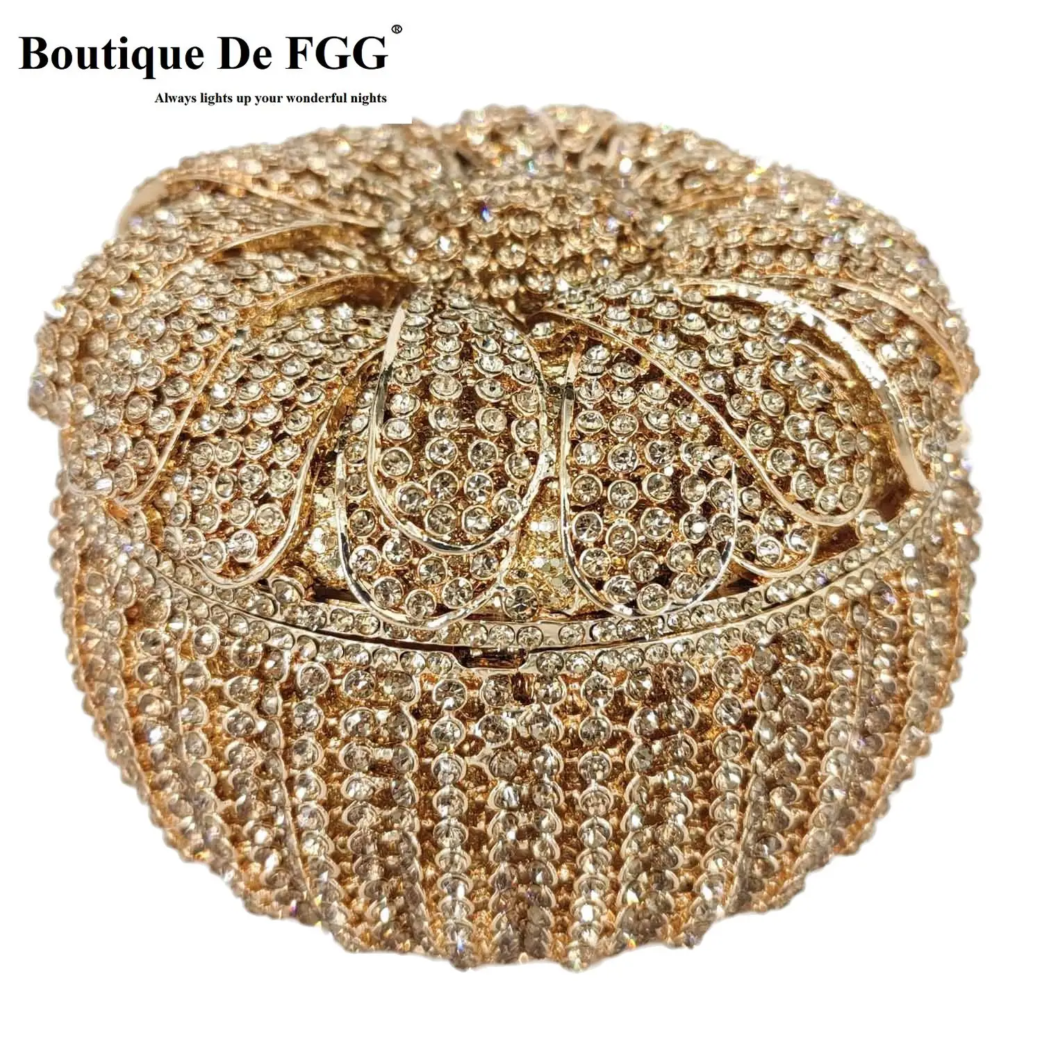 

Boutique De FGG Женский Золотой клатч вечерние сумки Свадебная Цветочная корзина Minaudiere сумки и кошельки