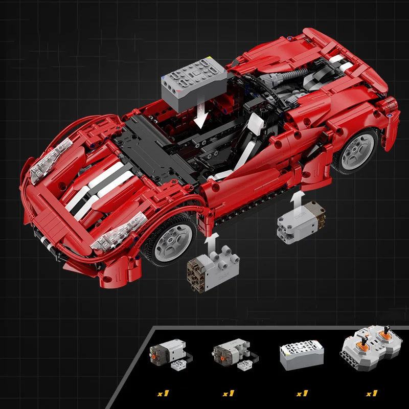 Radio Tecnica 2.4Ghz Telecomando Super Sport Car Block 1:12 Scale Italiana 488 Pista Model Vehicle Brick Rc Toy Super Car