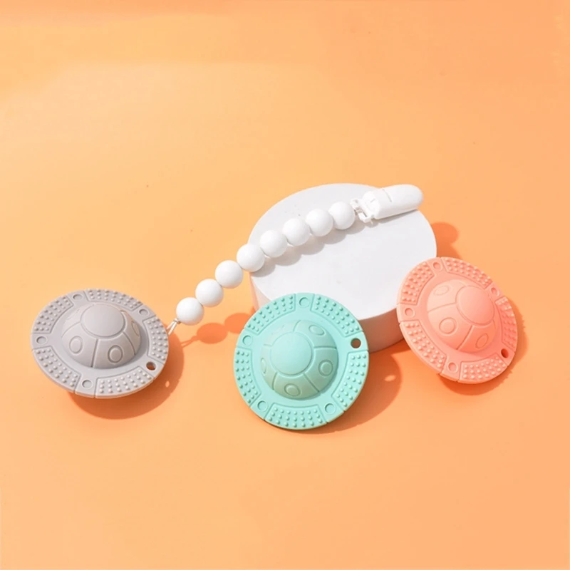 

Silicone Baby Teething Chew Toy Cartoon Small Bell Shape Chewing Tool DIY Pacifier Chain Accessories Shower Gift