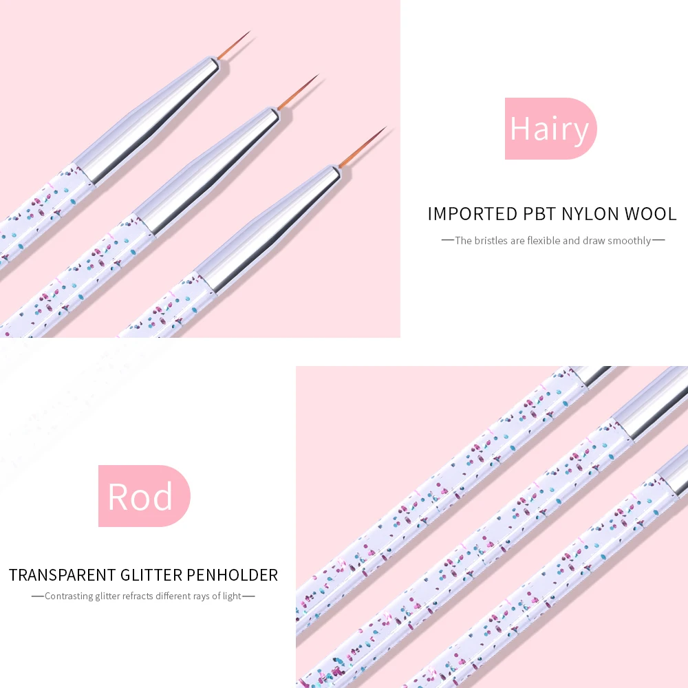 LULAA Nail Art Pen Set Nail Art Painting Brushes Gel Polish Painting Brush Set Thin Drawing Pen for Diy