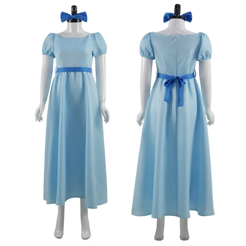 

Movie Peter Pan Wendy Darling Dress Cosplay Costumes Girl Blue Dress Women Long Costume Halloween Party Cosplay