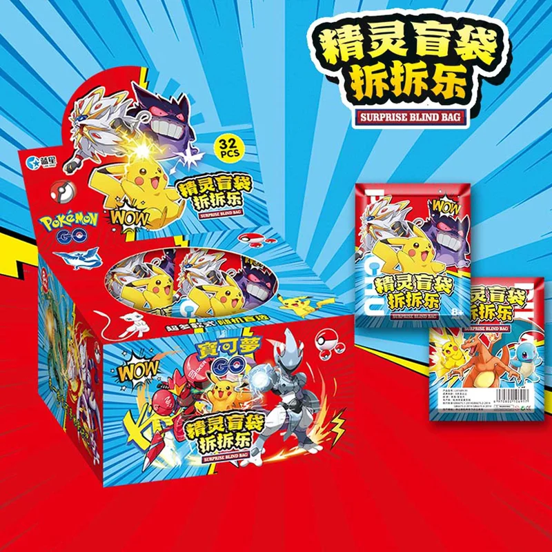 PKM 애니메이션 32pcs 세트 피규어 블라인드 백 박스 아크릴 펜던트 키 체인 교수형 장식 어린이 장난감 주변기기 선물