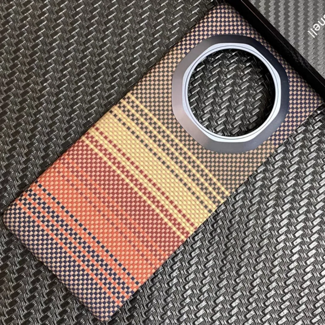 Premium Aramid Carbon Fiber MagSafe Case – Matte Sunset, Bulletproof, Thin & Magnetic Wireless Cover