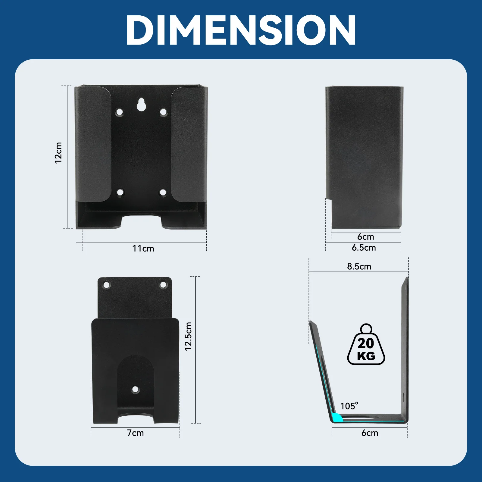 EV Charging Cable Holder Kit for Portable/Mobile EV Charger