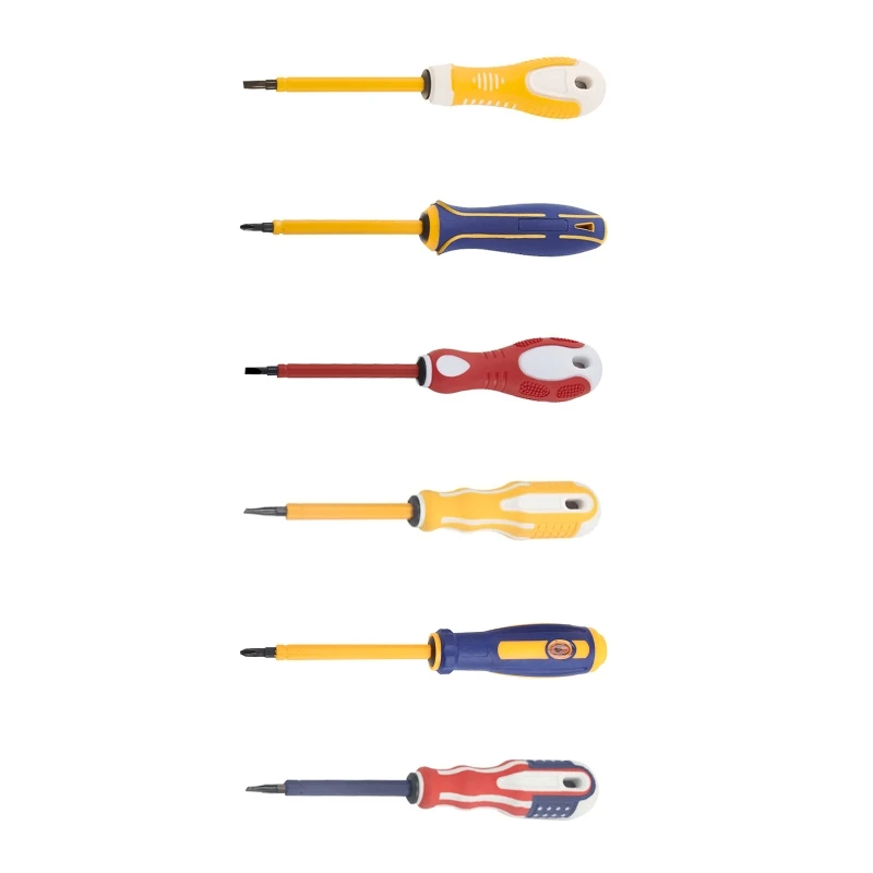 Insulated Electrician Screwdriver Slotted & for Cross Bits Non-Slip Grip Test pe
