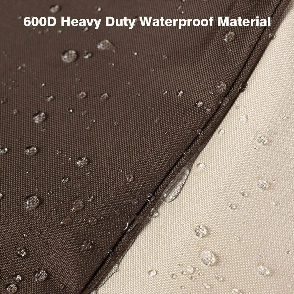 Waterproof Heavy Duty Patio Chaise Lounge Cover UV Resistant Outdoor Furniture Protector Dustproof Windproof with Fastening 5