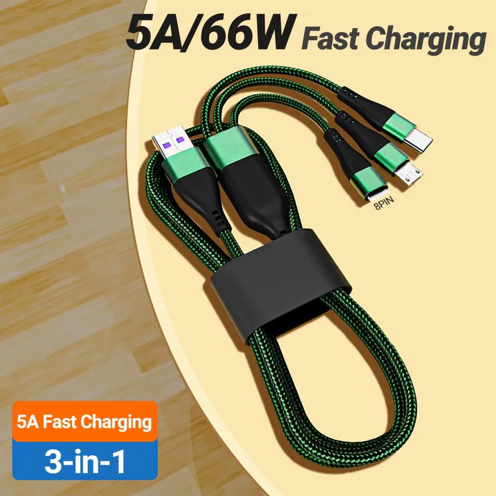 

Super Charge 3 in 1 USB Cable for for iPhone 13 12 11 Pro 3in1 2in1 Fast Charge 8 Pin Micro USB Type C Cable for Samsung