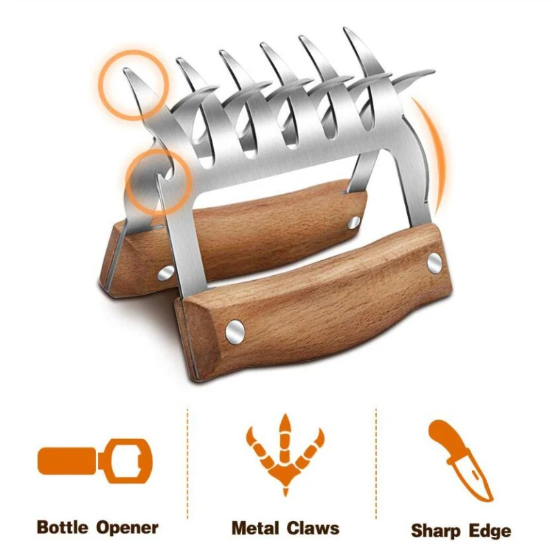 Bear Claws Barbecue Fork Pull Shred Pork Shredde Manual Meat Clamp Roasting Fork Kitchen Tool Bbq Accessories 1pc