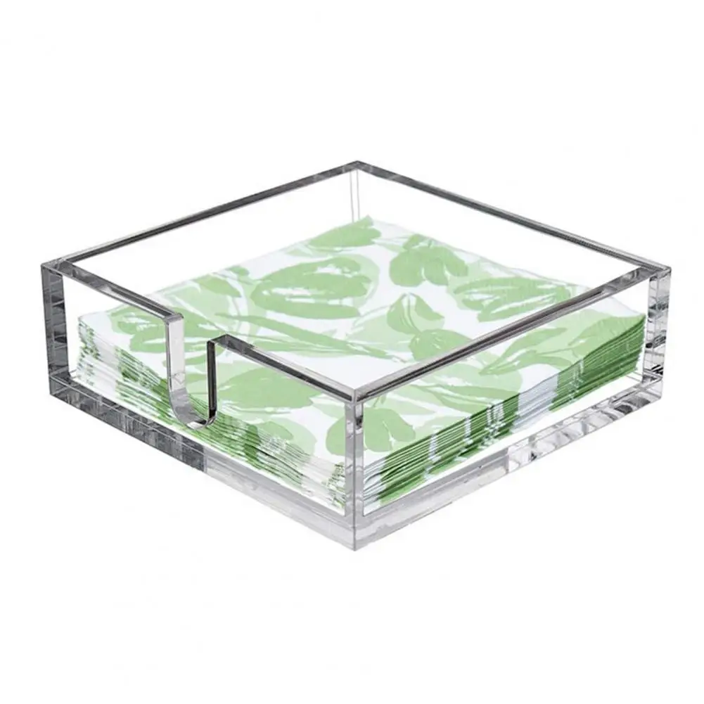 Napkin Holder Stylish Acrylic Napkin Holder for Kitchen Dining Table See-through Tissue Dispenser for Bathroom Table Organizer 3