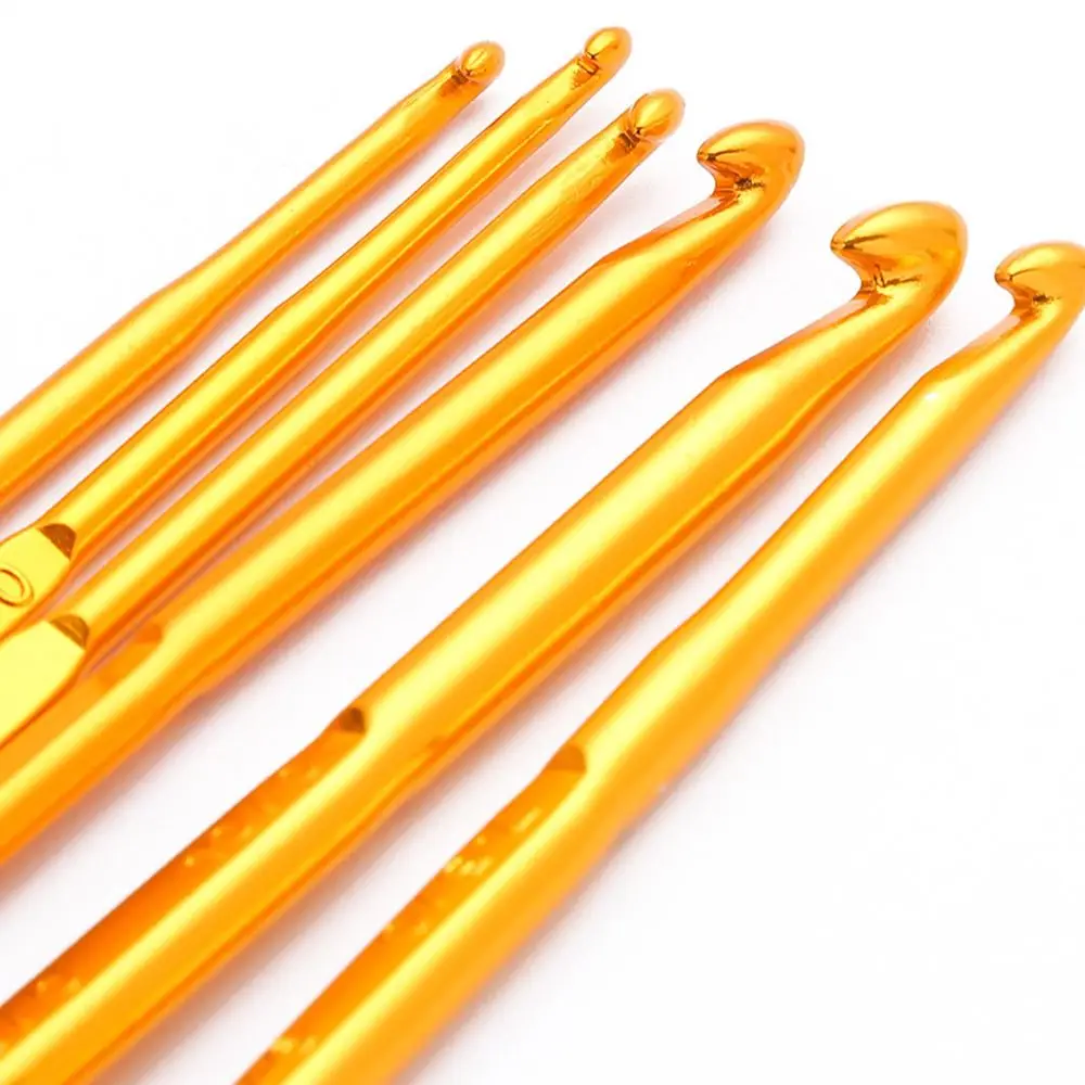Aluminum Gold Double End Crochet Hooks for Hand Weaving and Knitting