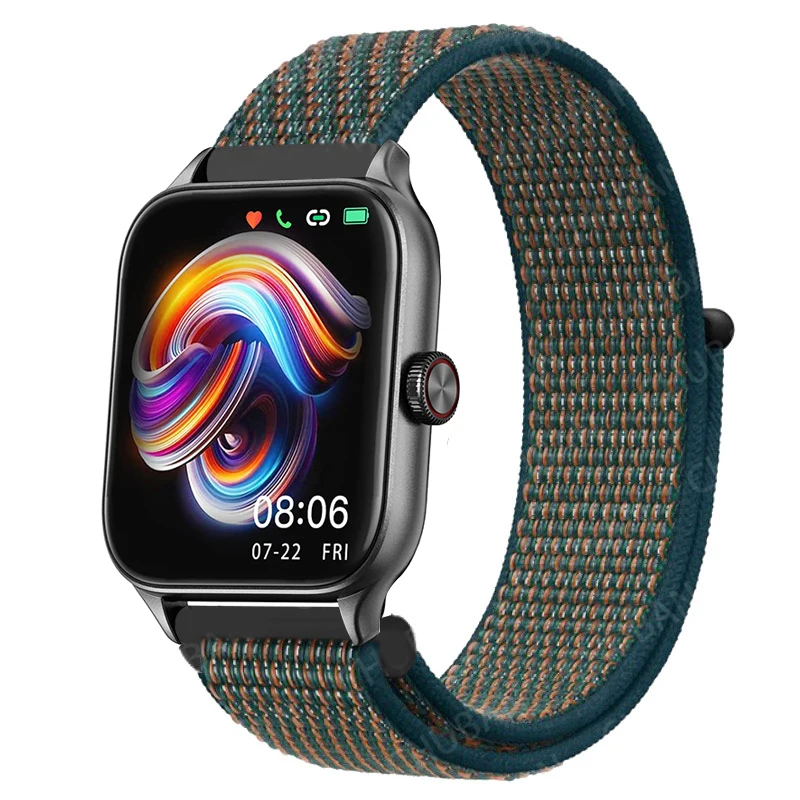 Sport Nylon Loop Bracelet Strap, 22mm or 20mm, Compatible with Popular Smartwatches