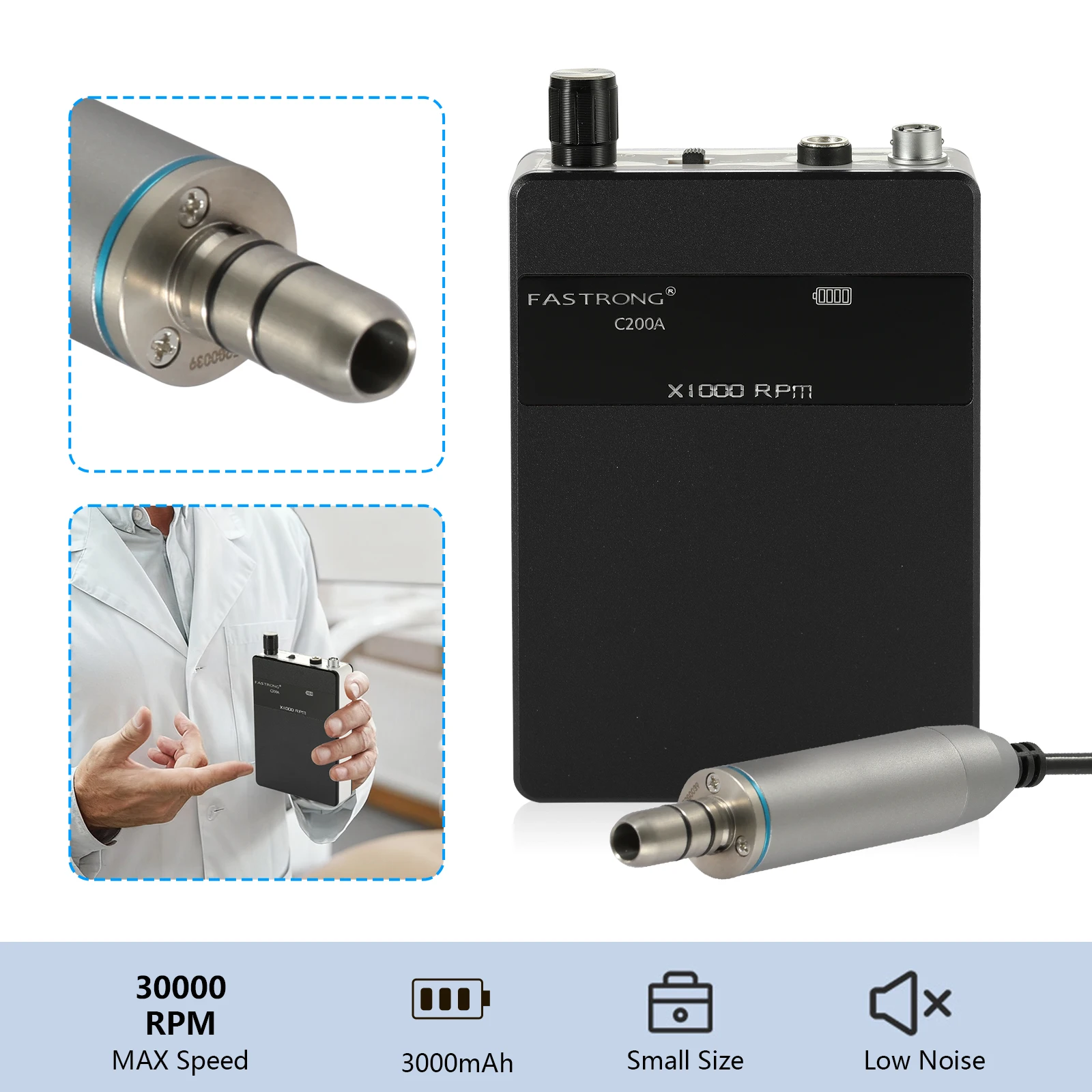 Portable Dental Micromotor With Digital Display Rechargeable Brushless Handpiece Dentist Equipment Tool Polishing Machine 