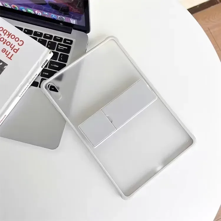 Sleek Matte Clear Tablet Case with PC Bracket - Scratch-Resistant Back Cover
