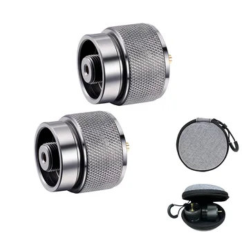 2Pcs Outdoor CampingPropane Adapter Camping Gas Stove Adapter Converter Propane Valve Cylinder Canister Adapter for Gas Tank