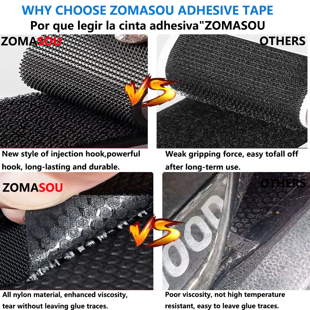 1–90cm Extra Strong Self-Adhesive Hook and Loop Fastener Tape – Double-Sided Carpet Fixing, Mounting, and Auto Adhesive Tape 2