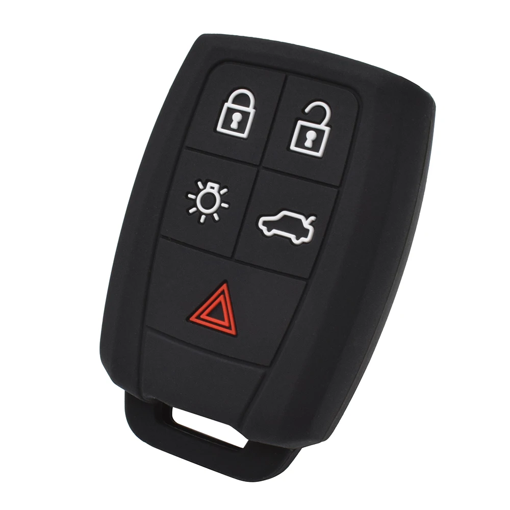 Key Case 5 Buttons Silicone Key Case Fob For Volvo XC90 C70 S60 D5 V50 S40 C30 Keyless Remote Key Cover Shell Skin Holder