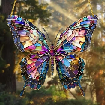 2D Flat Colored Acrylic Butterfly Light-Catching Device Flat Decora 1