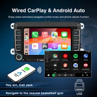7 Inch Car Stereo For VW Touchcreen BT AM/FM Radio Receiver with Android Auto Carplay USB Charge Support Hands-Free Calling - Image 5