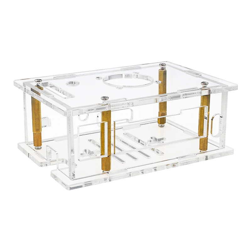 Orange Pi RV2 Acrylic Case Transparent Shell Cooling Fan Copper Heatsinks Option