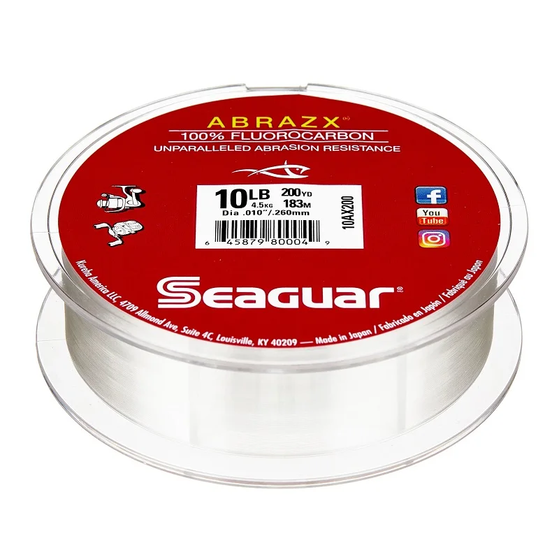 10AX200 Seaguar Abrazx 1 Fluoro Fishing Line 200 Yd 10 for sale online 